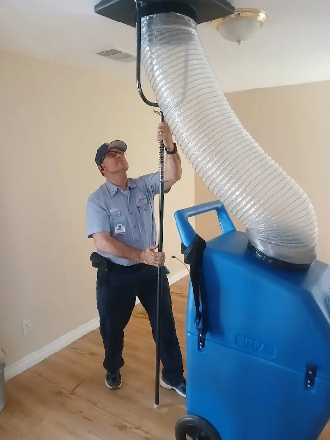 Mini Split Installation technician using HEPA equipment in Fair Oaks